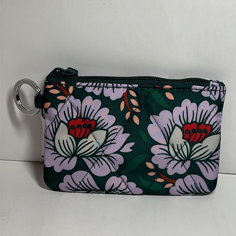 Vera Bradley Zip ID Case in Green Floral - #146